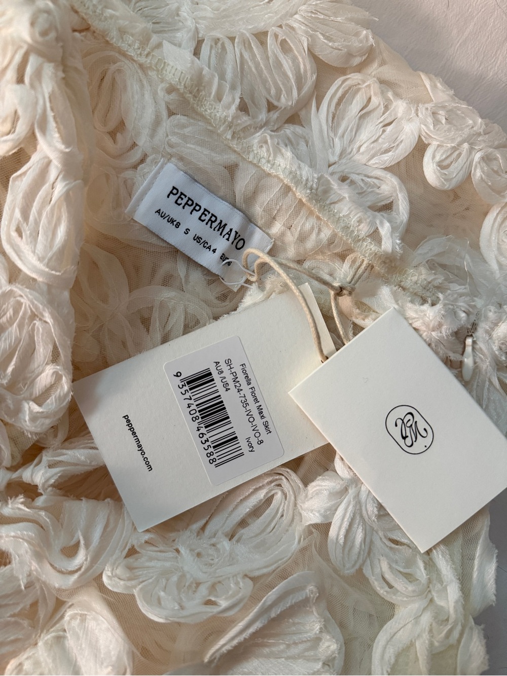 NWT Peppermayo Ivory Fiorella Floret Set (US 4) - Picture 10 of 10
